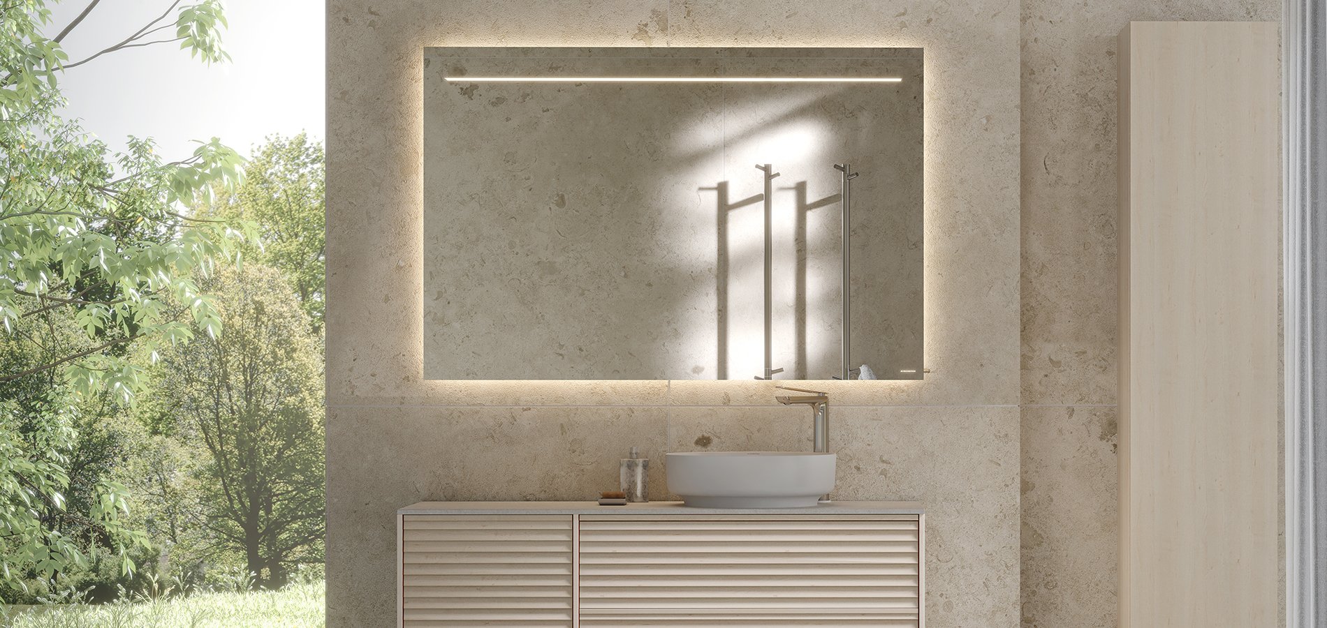 Epos servantskap i hvit ask med Jalusi-front