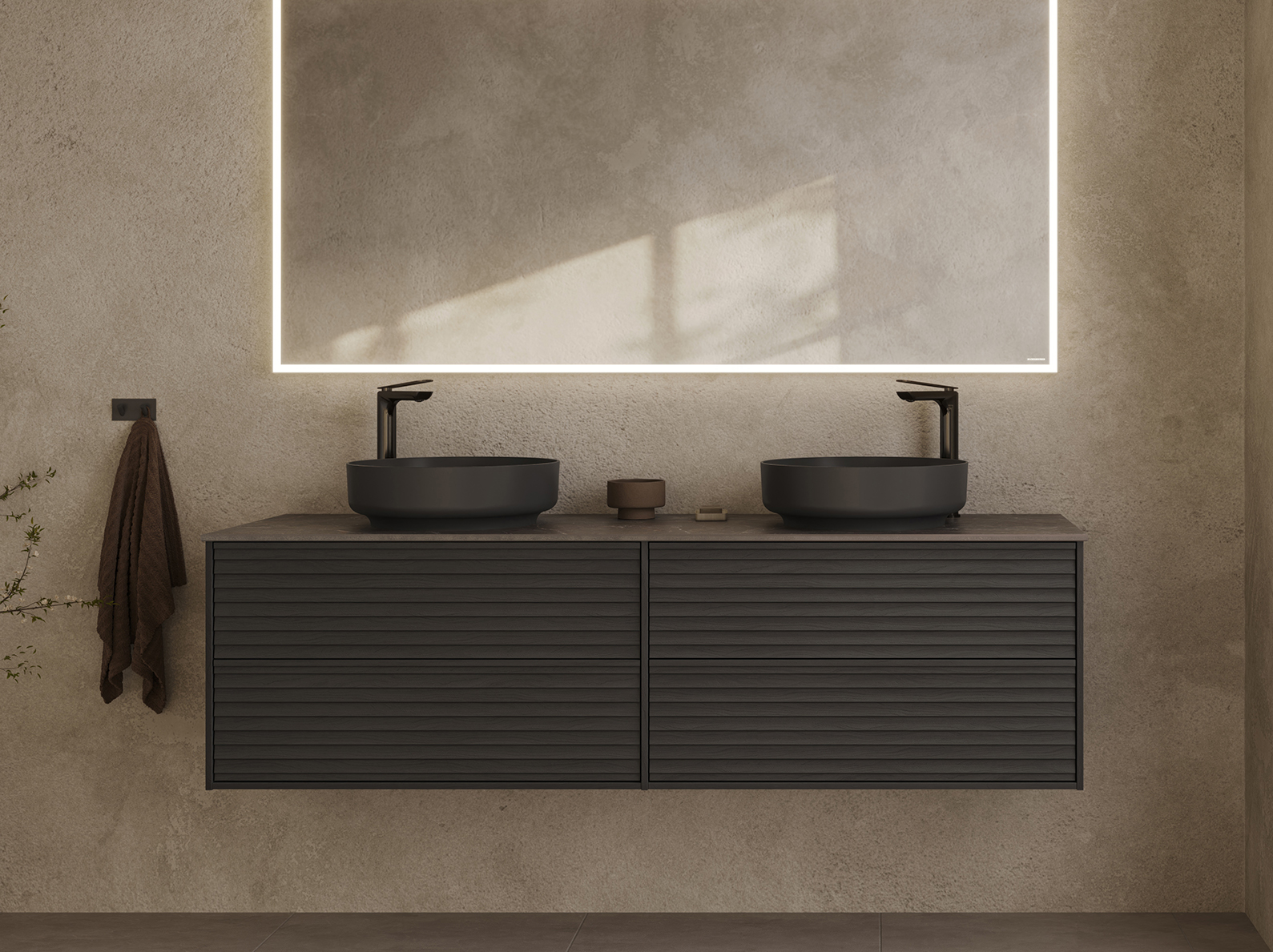 Epos servantskap i hvit ask med Jalusi-front