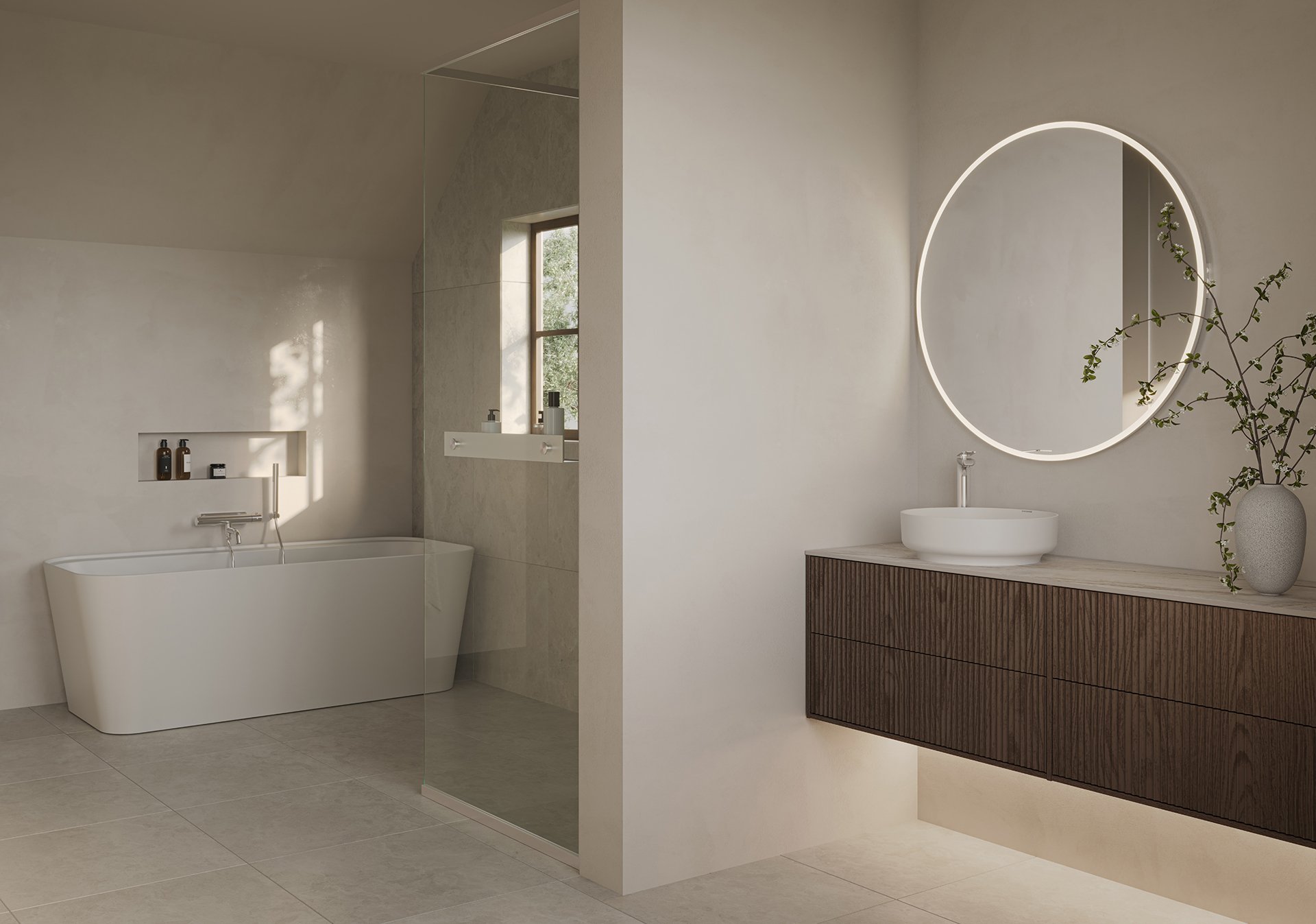 Epos servantskap i brun ask med fronten Svall