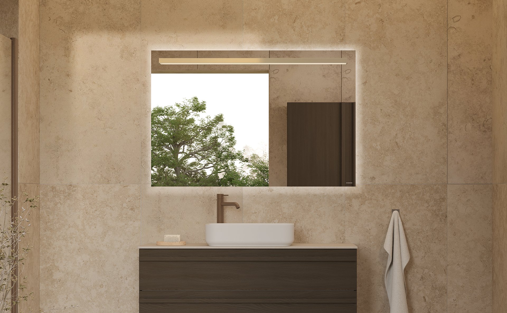 Poem servantskap i brun ask med profilen List og detaljer i mocca