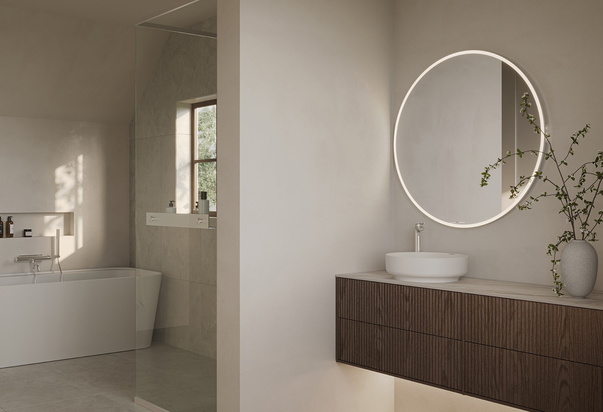 Epos servantskap i brun ask med fronten Svall og Hov speil