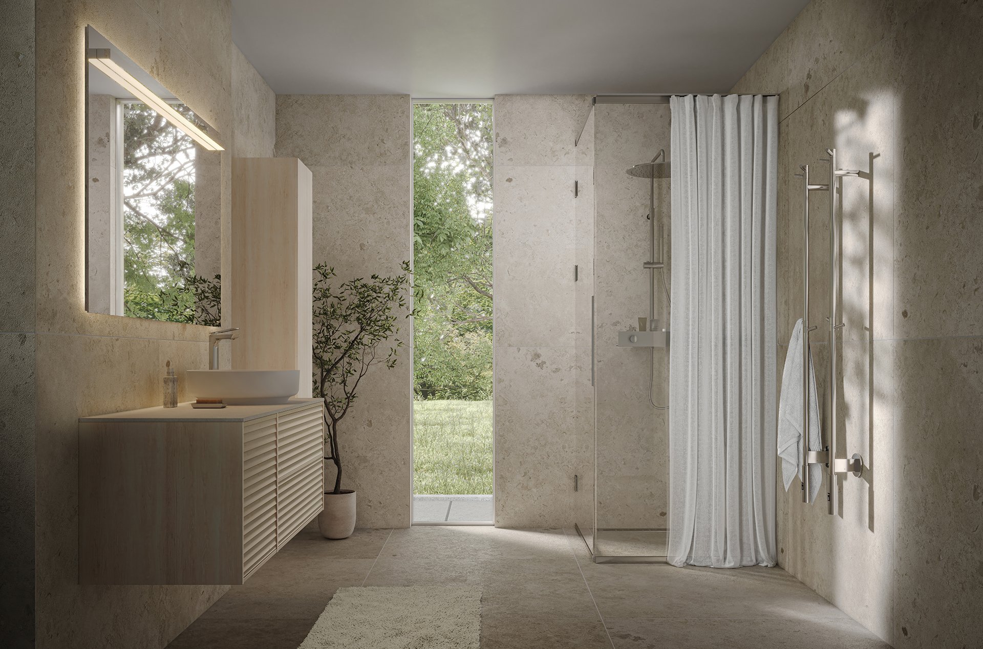 Epos servantskap i hvit ask med fronten Jalusi