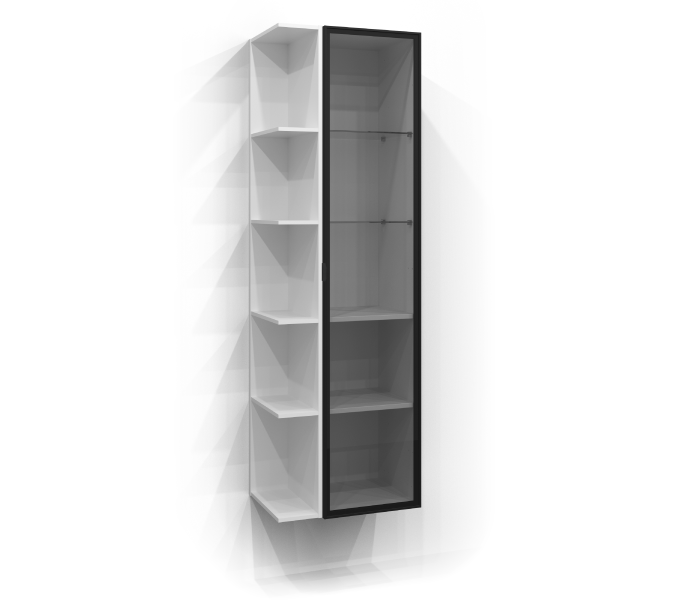 Høyskap 160x35 vitrine med fri oppbevaring