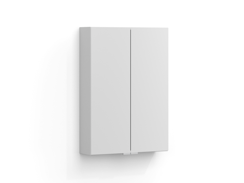 Intro speilskap 50 cm i matt hvit med to speildører, uten belysning.